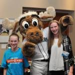 Broad View Elementary 5th grader Carly VanGiesen, left, poses with the Mariners Moose at Safeco Field, where she was inducted into the 2017 AAA School Safety Patrol Hall of Fame May 20. Photo provided.
