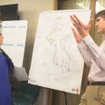 County planner Brian Wood speaks to residents about the bike trail system at a Coupeville meeting last year.                                Photo by Patricia Guthrie/Whidbey News-Times