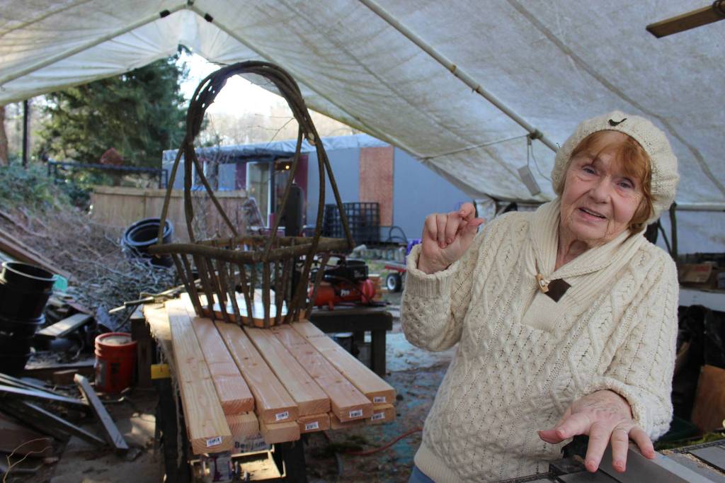 Vanca Lumsden, 74, a Freeland artist who makes baskets and chairs from willow branches and old wood, says of aging on Whidbey Island: &ldquo;You have a laid-back lifestyle, but you aren&rsquo;t so far out of touch [that] you stagnate.&rdquo;