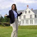 Robyn Myers, conference services manager at the Camp Casey Conference Center and Fort Casey Inn, has some fun while providing a tour of the iconic Colonel&rsquo;s House Wednesday, June 7, 2017. The house and other attractions at the former Fort Casey will be open for the public to view during an open house from noon-4 p.m. Friday, June 16. Photo by Ron Newberry/Whidbey News-Times