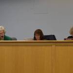 Council members Catherine Ballay, left, Diane Binder, center, and Pat Powell discussed making changes to the town&rsquo;s 2 percent application process. 2017 Whidbey News-Times file photo