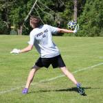 Josh Coe tosses the ball during Goalie Wars. (Photo by Trina Coe)