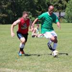 Yancy, left, and Mays race to gain control. (Photo by Trina Coe)