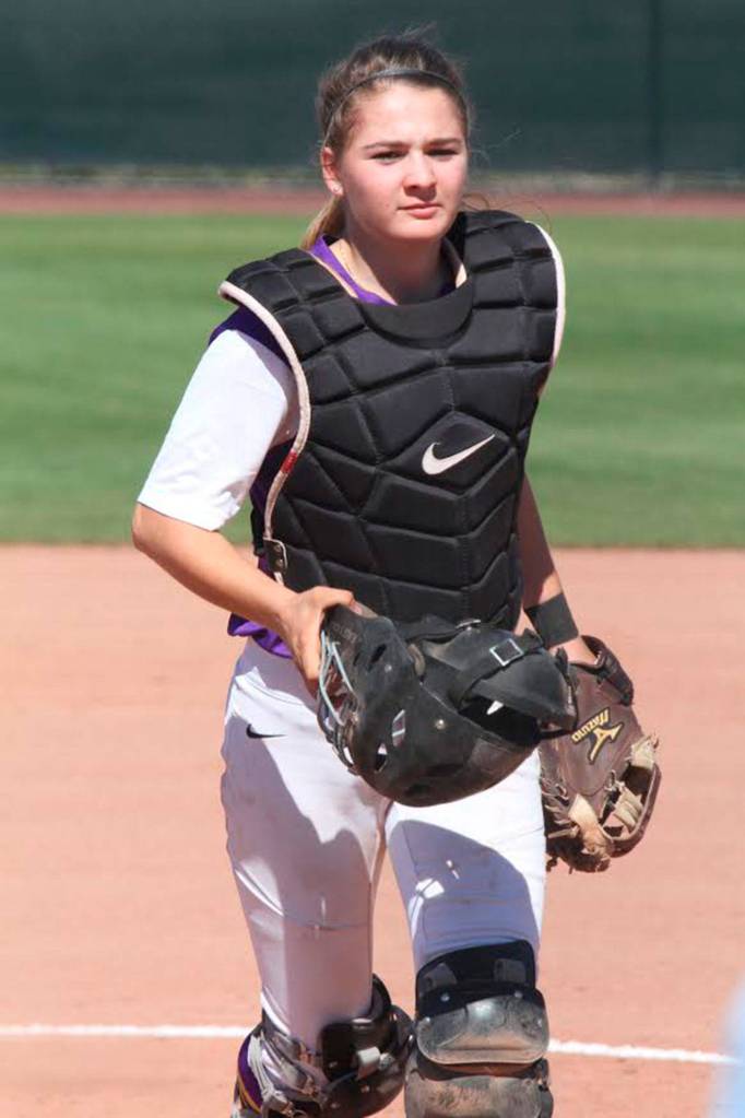 Alexa Findley was a reserve catcher for Cal Lutheran this year. (Photo by Tracy Olson)