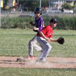 Brock Boyer steals second base standing up in Monday&rsquo;s win. Boyer finished with three stolen bases in the game. (Photo by Jim Waller/Whidbey News-Times)