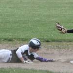 Coupeville second baseman Scott Hilborn puts the tag on an Anacortes runner on a pickoff attempt.(Photo by Jim Waller/Whidbey News-Times)