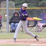 Will Rankin swings at a pitch in Saturday&rsquo;s game. (Photo by John Fisken)