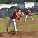 George Dailey&rsquo;s pitching and hitting kept Coupeville in much of the game Tuesday. (Photo by Karen Carlson)
