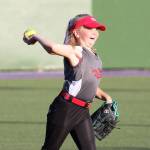 Softball and sunshine: Taylor Brotemarkle has a lot to smile about in the district tournament. (Photo by John Fisken)