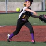 North Whidbey third baseman Keli Aranguri-Plummer tosses a throw across the diamond. (Photo by Jim Waller/Whidbey News-Times)