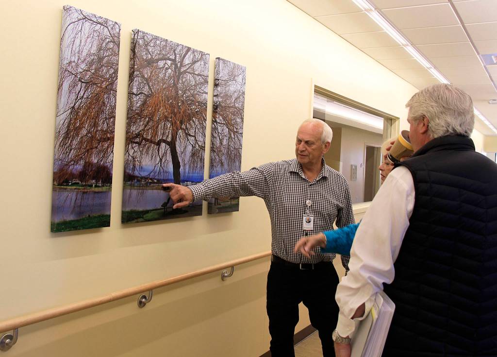 Photo by Patricia Guthrie/Whidbey News-Times                                Ron Wallin and other Whidbey Island Public Health District board commissioners took a tour of the hospital&rsquo;s new addition Monday. Panoramic photos taken by local residents show off all aspects of Whidbey Island.