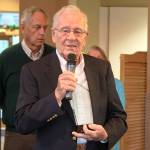 Bob Zylstra accepts the Publisher&rsquo;s Award for Lifetime Achievement during the Best of Whidbey Banquet Thursday, July 27. Photo by Megan Hansen/Whidbey News-Time