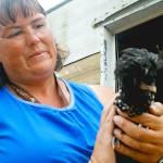 Shanna Flower holds one the Polish chickens she is considering timing to Whidbey Island Fair&rsquo;s petting zoo this Thursday. Flower will also lend lambs, ducks and rabbits to the zoo. Photo by Daniel Warn/Whidbey News-Times