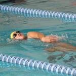 Caitlin Dennen works on her backstroke. (Photo by Jim Waller/Whidbey News-Times)