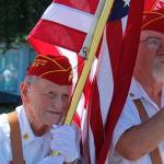 Veterans carried the colors of the flags and led the way for military marchers.