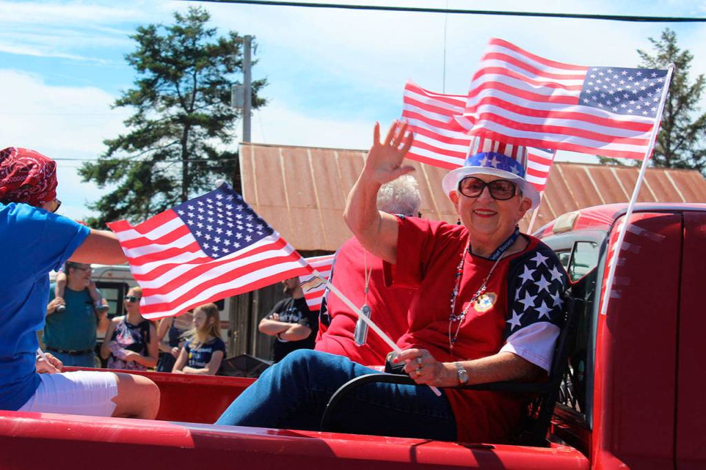 Members of American Legion, Post 129, sported all kinds of red, white and blue.