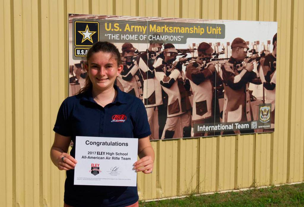 Elena Flake displays her All-American certificate. (Submitted photo)