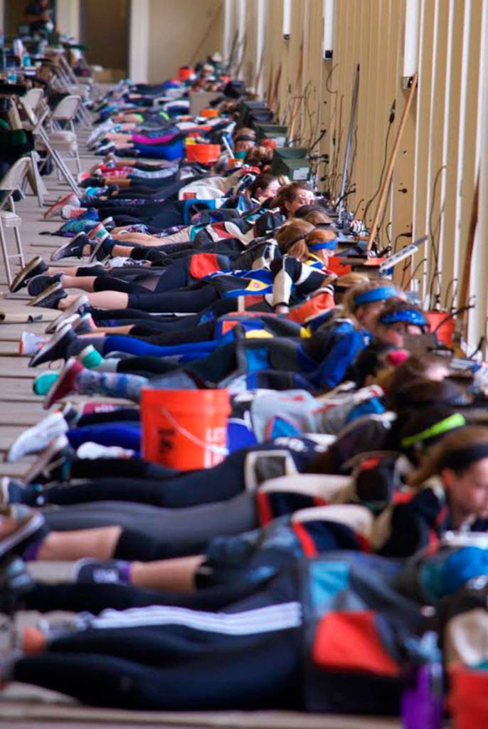Shooters compete during the prone match. (Submitted photo)