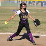 Jadyn Erickson pitches in relief for North Whidbey. (Photo by John Fisken)