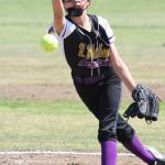 Starter Jadyn Erickson tosses a pitch against Northeast Seattle. (Photo by Jim Waller/Whidbey News-Times)