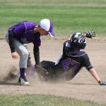 Taryn Hardy slides into second base. (Photo by Jim Waller/Whidbey News-Times)