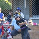 Alex Jenkins drives in two runs for North Whidbey with this single to left. (Photo by John Fisken)