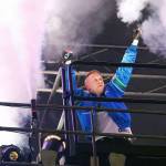 Photo by Genna Martin/The Herald                                Macklemore performs during a Seattle Seahawks halftime show in 2014. The Seattle-based recording artist was in a car accident in Langley last week.