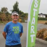 Dan Whitaker, sporting bib number 100, is set to run his 100th marathon. (Photo by Jim Waller/Whidbey News-Times)