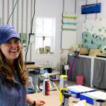 Leslie Stoner in her studio where she&rsquo;ll be explaining the encaustic creative process during this weekend&rsquo;s Whidbey Working Artists tour. It showcases 61 artists in 44 locations from Oak Harbor to Clinton.                                Photos by Patricia Guthrie/Whidbey News-Times