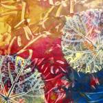 Wax brings out the colored leaves in this detail of Patty Picco&rsquo;s work.