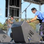 Teen Talent band winner Second Left, comprised of Oak Harbor High School students, rocked on Sunday morning. Far left is Octavia Prosser on guitar, Caden Leckelt (center) singing and Jordan George playing guitar.