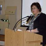 2016 file photo/Whidbey News-Times                                 Coupeville Mayor Molly Hughes gives her first state of the town address last year. She is scheduled for her second Tuesday, Sept. 19.