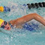 Italian exchange student Lavinia Liatti places third in the 100 freestyle for the Wildcats. (Photo by John Fisken)