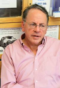 William Stein spent about 18 months researching and writing a book about Naval Air Station Whidbey Island. Photo by Patricia Guthrie/Whidbey News-Times