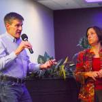 County Commissioners Rick Hannold and Helen Price Johnson answer questions at a special session meeting with the League of Women Voters Thursday at the Whidbey Golf Club. Photo by Laura Guido/Whidbey News-Times