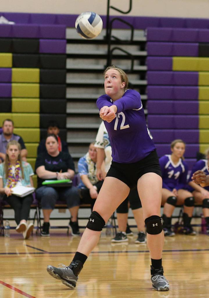 Hailee Blau passes for the Wildcats Tuesday. (Photo by John Fisken)