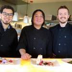 Showing off their creations at Frasers are Patrick Salgado, left, Michael Tsosie and Kyle Campbell.