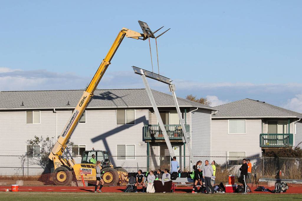 New grandstand at Mickey Clark Field near completion