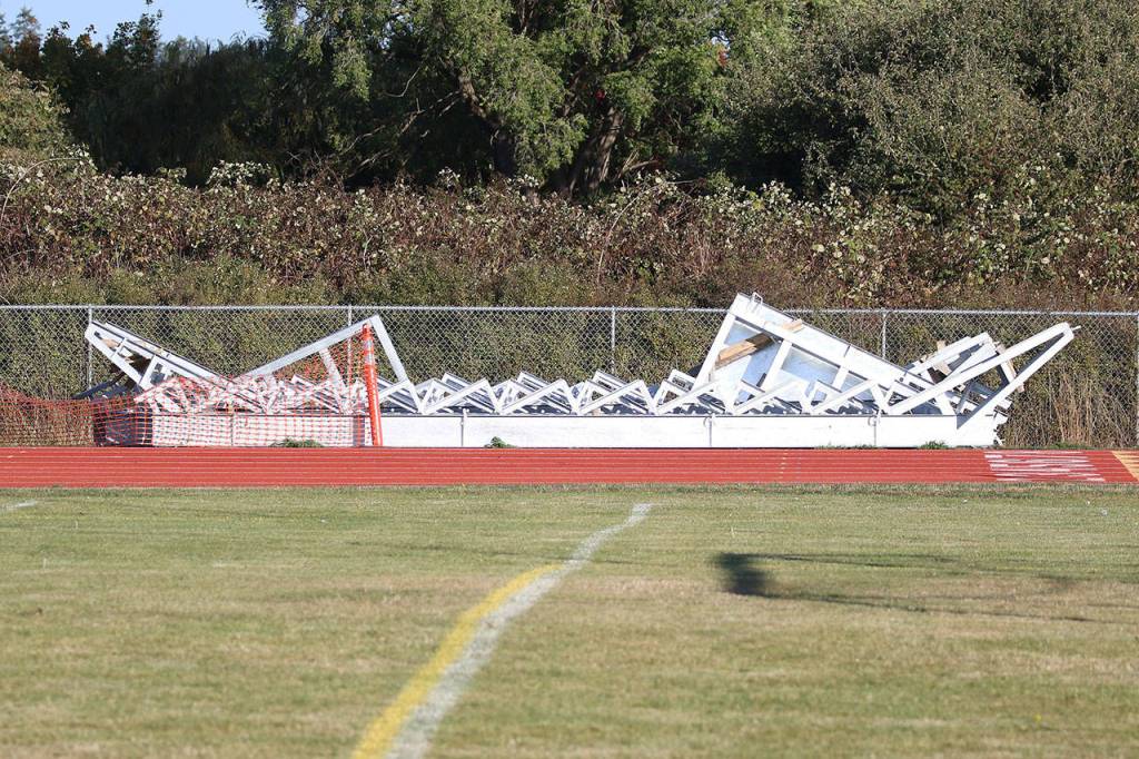 New grandstand at Mickey Clark Field near completion