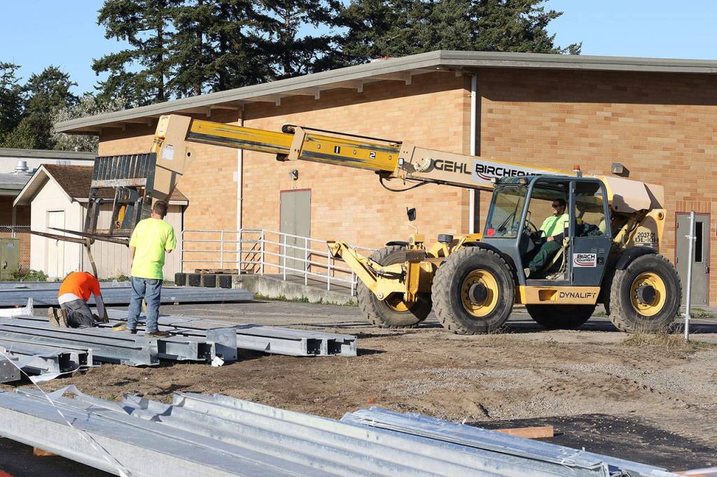 New grandstand at Mickey Clark Field near completion