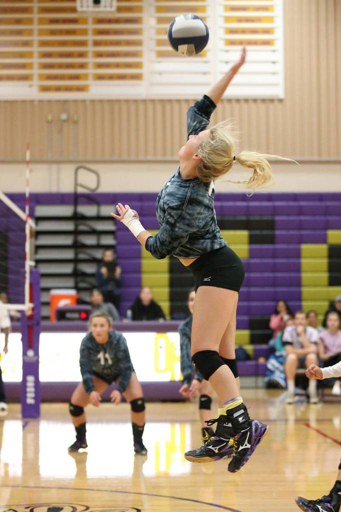 Cami Bristow goes for the kill Thursday.(Photo by John Fisken)