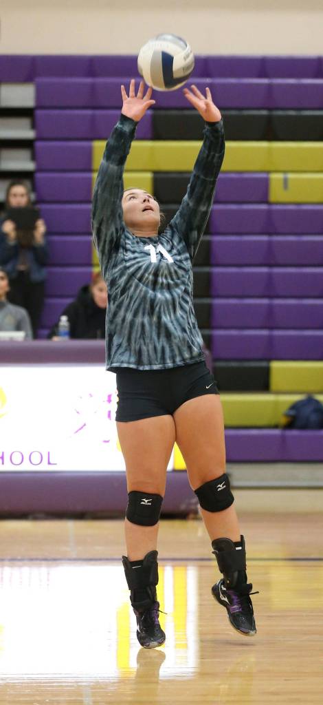 Camden Miller sets up the Oak Harbor offense.(Photo by John Fisken)