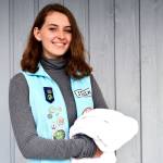 Ninth grader Jillian Taylor created &ldquo;Laundry Angels&rdquo; to provide clean towels for homeless individuals who use the shower at the Oak Harbor pool for her Girl Scout Silver Award project. Photo by Laura Guido/Whidbey News-Times