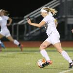 Caylie Etherington, who scored two goals in the match, goes on the attack.(Photo by John Fisken)