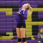 Cami Bristow hits for Oak Harbor in Saturday&rsquo;s match.(Photo by John Fisken)
