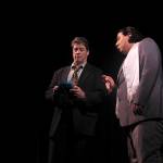 As detective Charlie Nickels, actor Shawn Cain meets up with many an unsavory character, including this gangster played by Casey Riebe, one of three roles he masters.