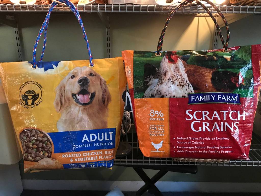 Sturdy tote bags, aprons and bibs for eating while driving made from animal feed bags are created by two volunteer Sewing Angels. All proceeds benefit SPIN. Last year, these $10 items added up to $10,000 in sales. They will be available at Oak Harbor Elks Lodge Emblem Club #450 Annual Christmas Bazaar 2-6 p.m. Friday, Nov. 17 and 10 a.m.-2 p.m. Saturday, Nov. 18.