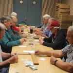 A cribbage game gets underway as it does every Thursday night atIsland Pizza in Oak Harbor. Between 12 to 20 regulars show up for the weekly gathering of the informal club.