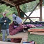 Photo by Jessie Stensland / Whidbey News-Times                                Instructor John Hellmann watches Stephanie Steinbrecher practice at North Whidbey Sportsmens Club range last week.
