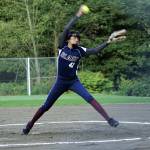 Macy Oliver delivers a pitch for the Bellevue Blast last summer. (Photo by Gerry Oliver)